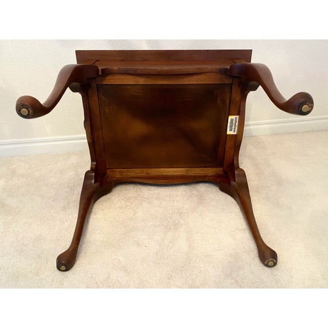 Auburn Ethan Allen Georgian Court Cherry Rectangular End Table Excellent Condition Late 20th Century For Sale - Image 8 of 11