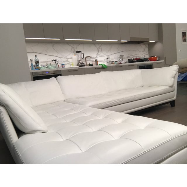 Roche Bobois Rivage White Leather Sectional Sofa Chairish