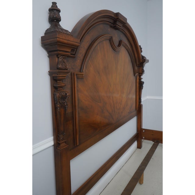 Henredon Henredon King Size Victorian Style Walnut Bed For Sale - Image 4 of 18