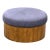 West Elm Round Upholstered Storage Ottoman For Sale