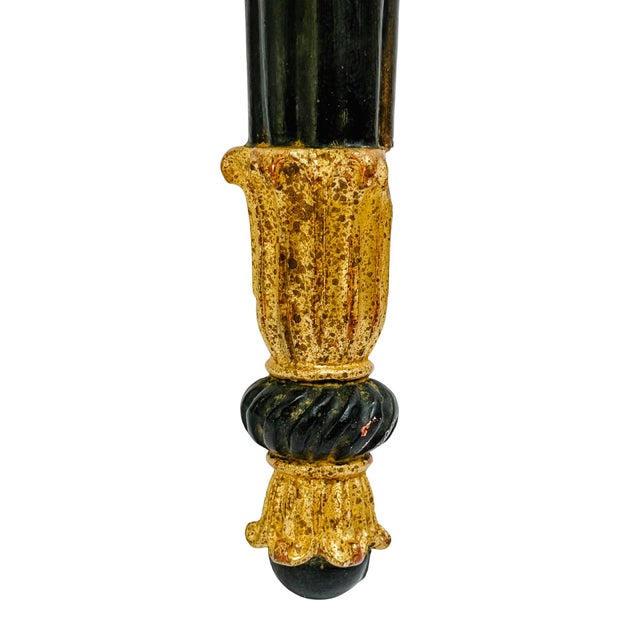 Ebony 1960 Italian Hollywood Regency Torch & Arrow 3-Arm Giltwood Wall Sconce For Sale - Image 8 of 10