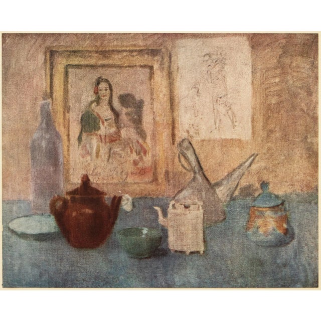 A vintage period offset lithograph, full-color print, aftre painting "Nature Morte Au Tableau" (Still Life On The Board,...