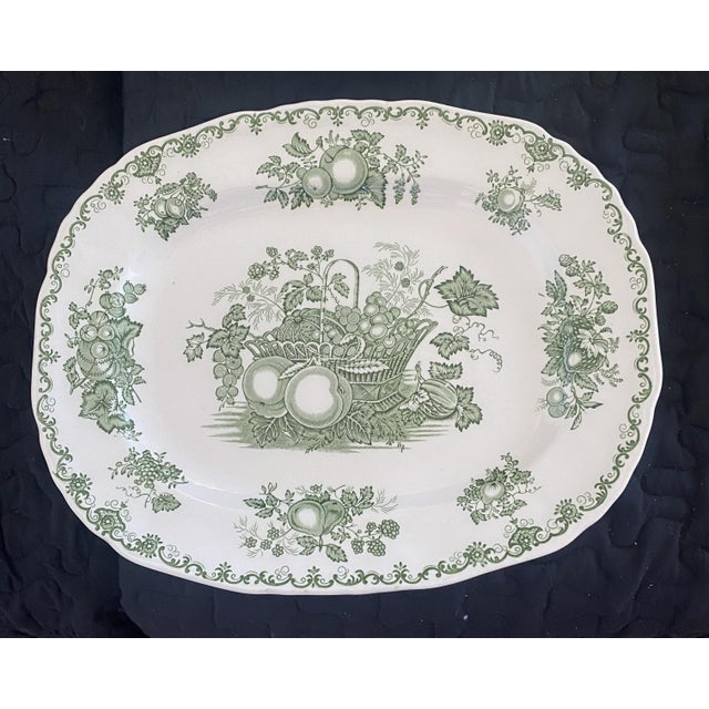 Mid 20th Century Mid 20th Century Mason's Transferware Green Serving Set of 4 For Sale - Image 5 of 14