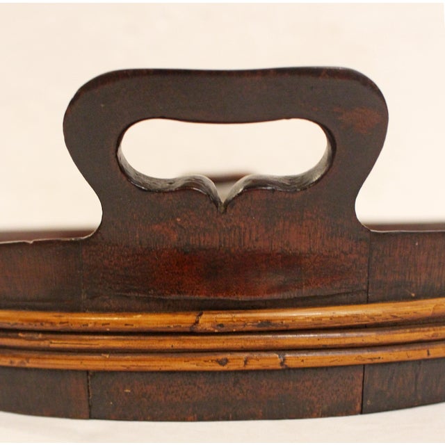 Circa 1800 Georgian Period English Oval Wooden Serving Tray For Sale - Image 4 of 5