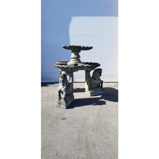 Antique 100% Original Finish 2 Layer Bird Bath For Sale - Image 9 of 10