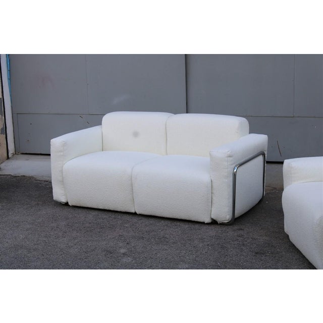 Sofa and Chairs with Chromed Metal Frame, 1970, Set of 3 For Sale - Image 11 of 16