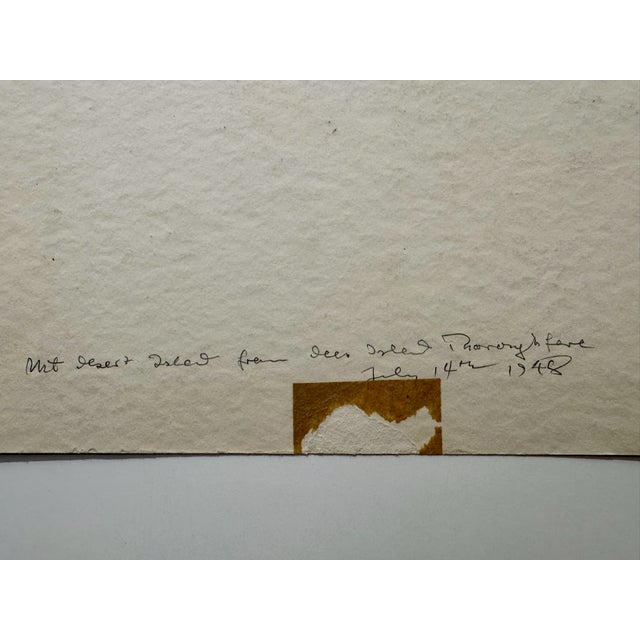 Henry Emil Salloch Original Watercolor on Paper Mount Desert Island, Maine. 1948. For Sale In Atlanta - Image 6 of 8