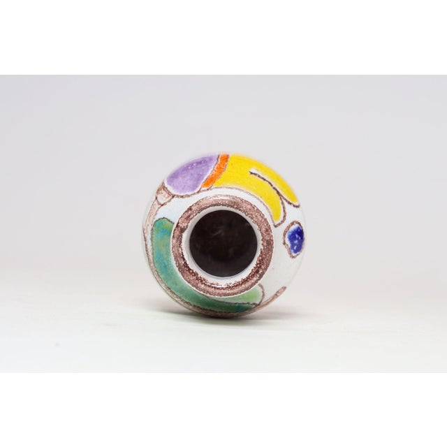 Ceramic Diminutive Italian Modern Ceramic Bud Vase With Floral Motif by Giovannni De Simone For Sale - Image 7 of 11