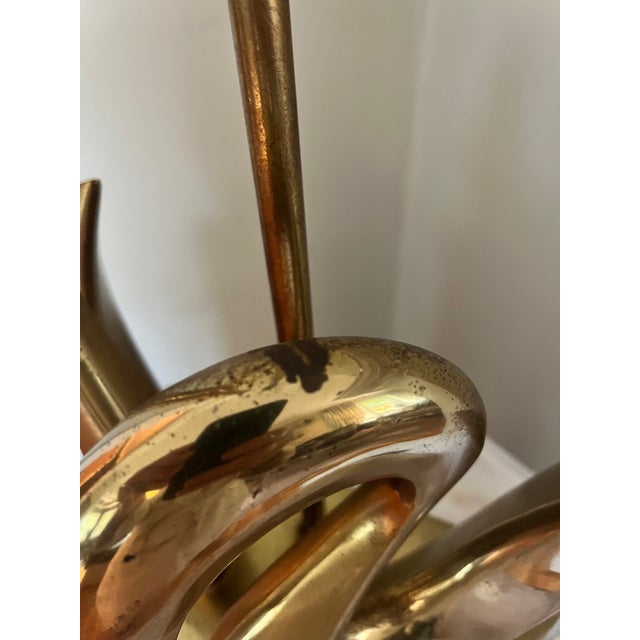 Italian Brass Swan Table Lamp For Sale - Image 9 of 11