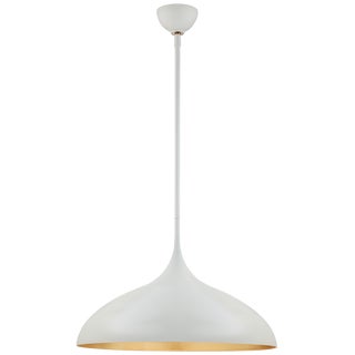 AERIN for Visual Comfort Signature Agnes Large Pendant in Plaster White with Gild Interior For Sale