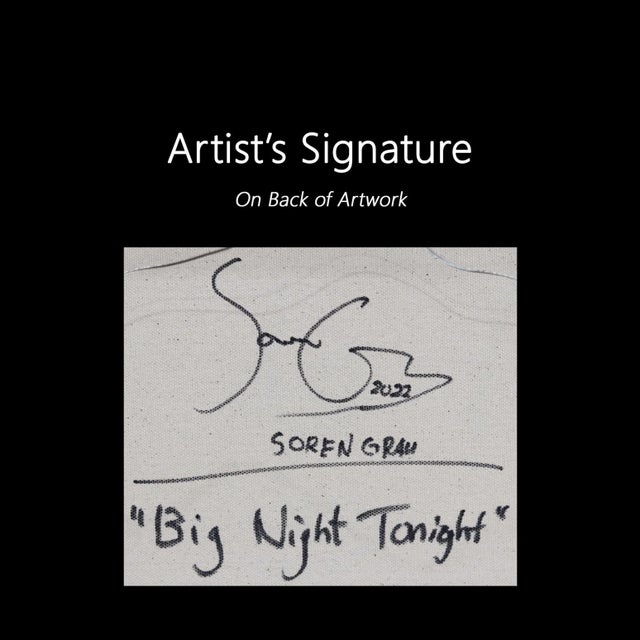 "Big Night Tonight" Original Artwork by Soren Grau For Sale - Image 9 of 10