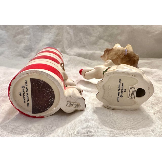 Fitz and Floyd Fitz & Floyd "Rudolph" Votive Candle Holder & Match Holder W/Strike Set of 2 For Sale - Image 4 of 5