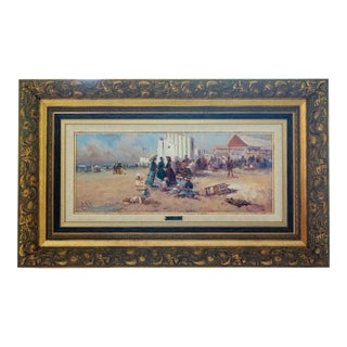 Late 20th Century Emilio Payes Carranza - Beach Promenade, Oil on Canvas For Sale