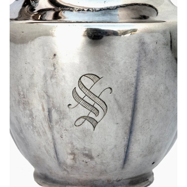 Antique Silverplate Monogram 'S" Pitcher For Sale In Los Angeles - Image 6 of 6