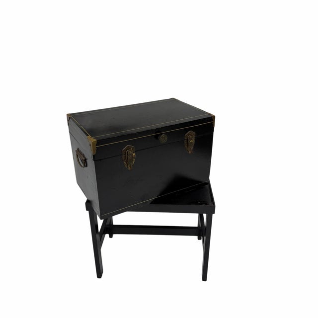 Vintage Storage Box, Side Table, Nightstand on Stand For Sale - Image 9 of 12