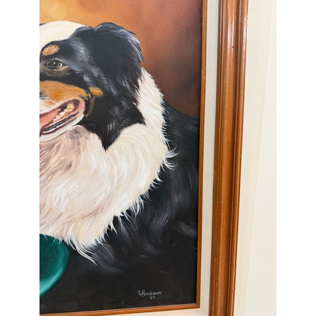 1980s Original Bushman Dog Portrait, Framed, 1989 For Sale - Image 5 of 10