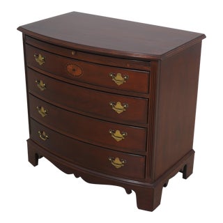 Lexington Palmer Home Bowfront Mahogany Bachelor Chest For Sale
