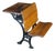 Antique Victorian 1880s "Fashion" Cast Iron & Maple School Desk Sidney Ohio For Sale