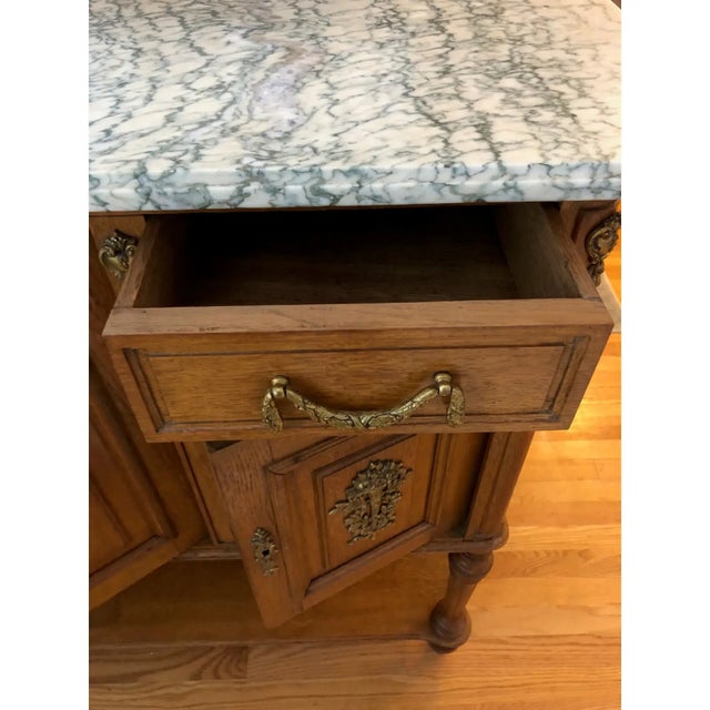 Early 19th Century Early 19th Century French Walnut and Marble Serving Table For Sale - Image 5 of 5