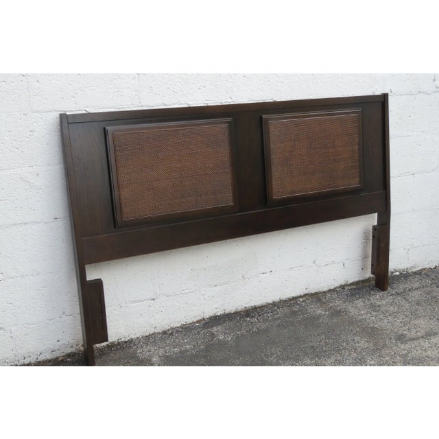 Wood Mid Century Modern Full Queen Size Headboard For Sale - Image 7 of 11