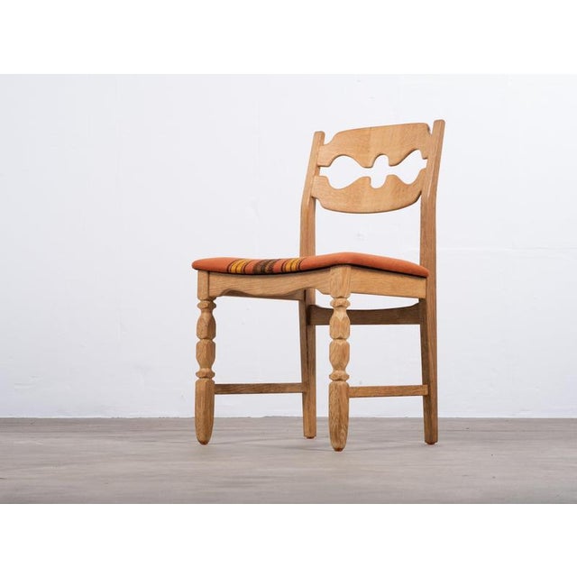 Vintage Razor Blade Oak Dining Chairs by Henning Kjærnulf, 1960s, Set of 6 For Sale - Image 6 of 10