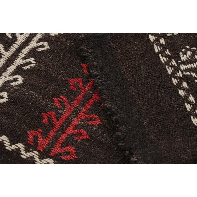 Textile Vintage Kilim Table Runner Rug in Brown W/ Geometric Patterns, From Rug & Kilim For Sale - Image 7 of 7