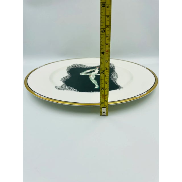 White Vintage Erté Bone China Numerals Collection "4" Plate For Sale - Image 8 of 8