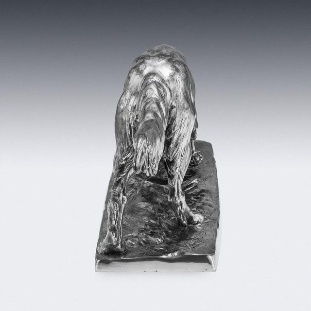 Continental Artist, Hunting Setter Dog Statue, 1910s, Silver Plated Metal For Sale - Image 3 of 18