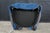 Mid 20th Century Tufted Blue Upholstered Library Club Lounge Chair & Ottoman For Sale - Image 15 of 18