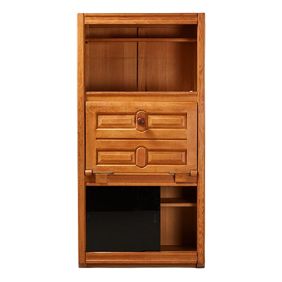 Oak Cabinet by Guillerme and Chambron for Votre Maison, France, 1960s For Sale