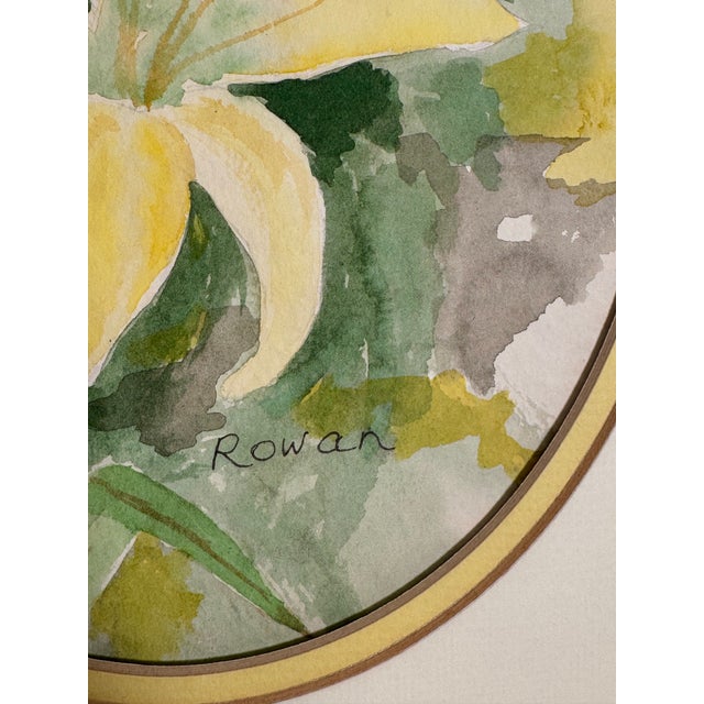 Vintage Shabby Chic Floral Still Life Original Watercolor Paintings, a Pair For Sale In Houston - Image 6 of 12