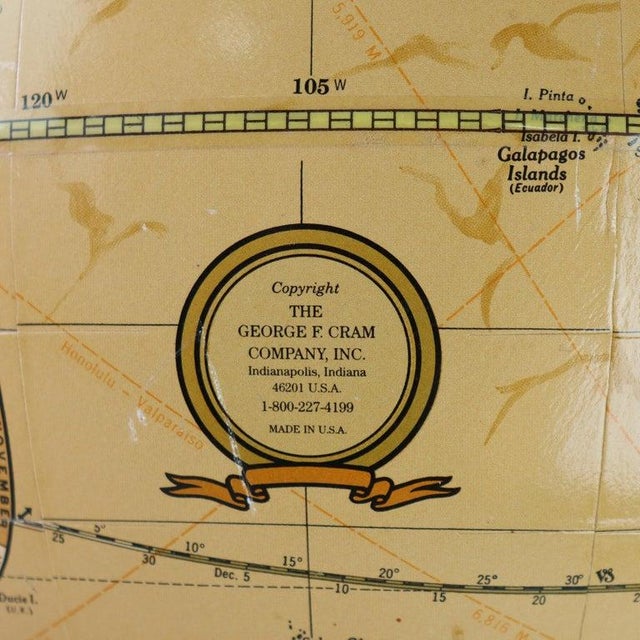 Traditional Antique Cram’s Imperial World Globe With Cast Iron Clawfoot Base C1920 For Sale - Image 3 of 11