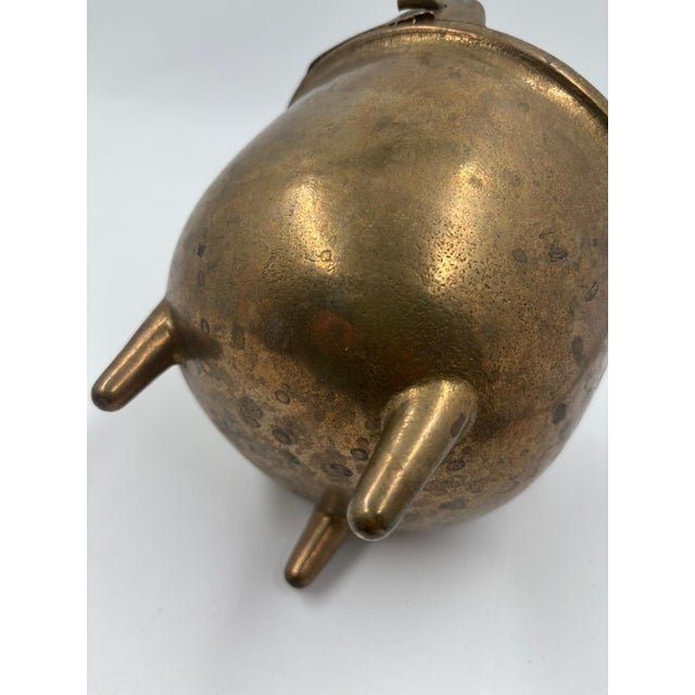 Antique Brass Kettle with Legs For Sale - Image 14 of 15