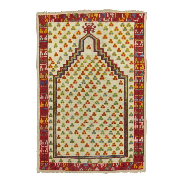 Antique Zabihi Collection Turkish Ghiordes Prayer Rug - 2'10" x 4' For Sale