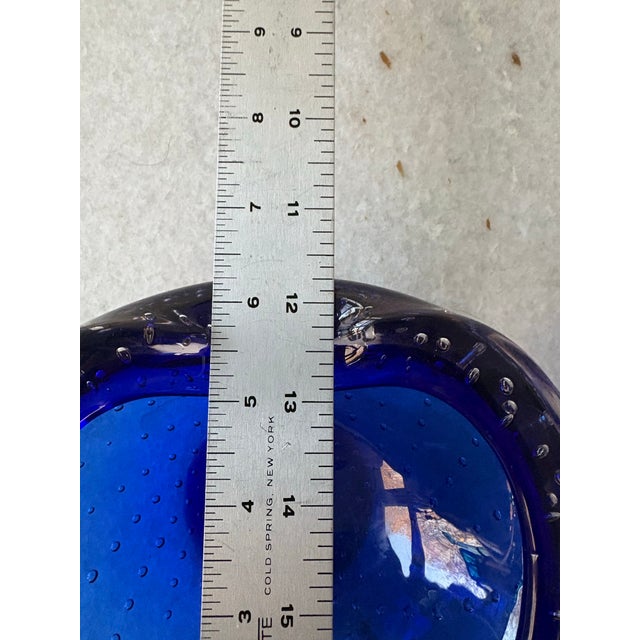 Glass Barovier & Toso Murano Cobalt Blue Glass Bowl For Sale - Image 7 of 8