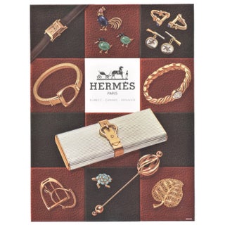 Pair-Vintage Mid-Century Hermes Jewelry Advertising Prints For Sale