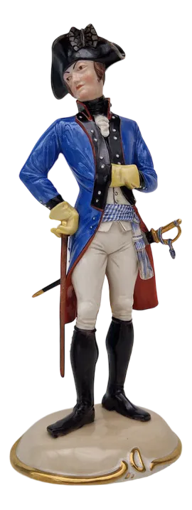 Bavarian Officer Figurine by Hanns Goebl for Nymphenburg, 1937