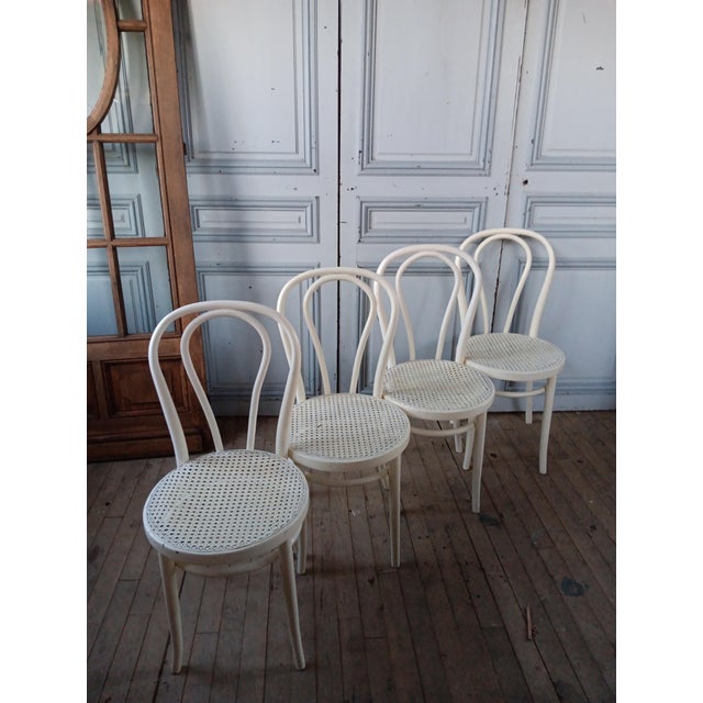 Vintage White Bistro Chairs, 1930s, Set of 4 For Sale - Image 9 of 18