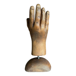 Folk Art Carved Wood Sculpture of Hand