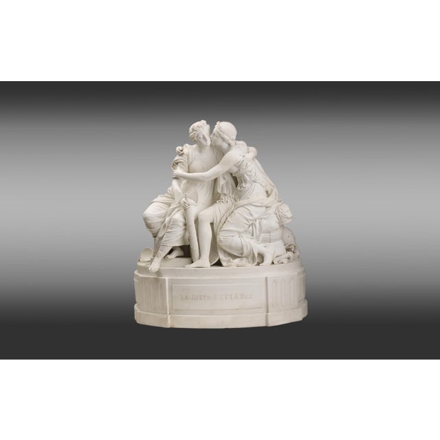 Justice and Peace Terre de Lorraine Group, Late 1700s, Unglazed Ceramic For Sale - Image 9 of 9