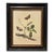 Vintage Moths & Oak Tree Botanical Print in Black & Gold Wood Frame For Sale