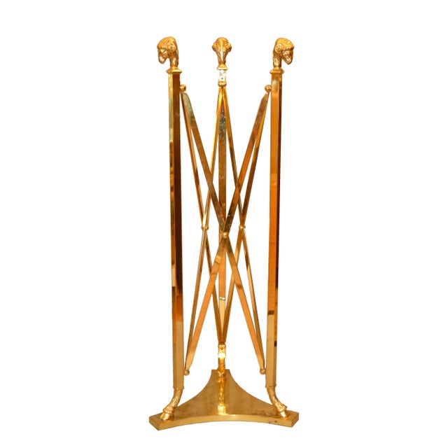 Mid-Century Modern 1960s Rams Heads and Feet Bronze Pedestal For Sale - Image 3 of 10