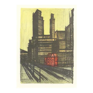 1967 Lithograph #53 "New York I" (Downtown) by Bernard Buffet