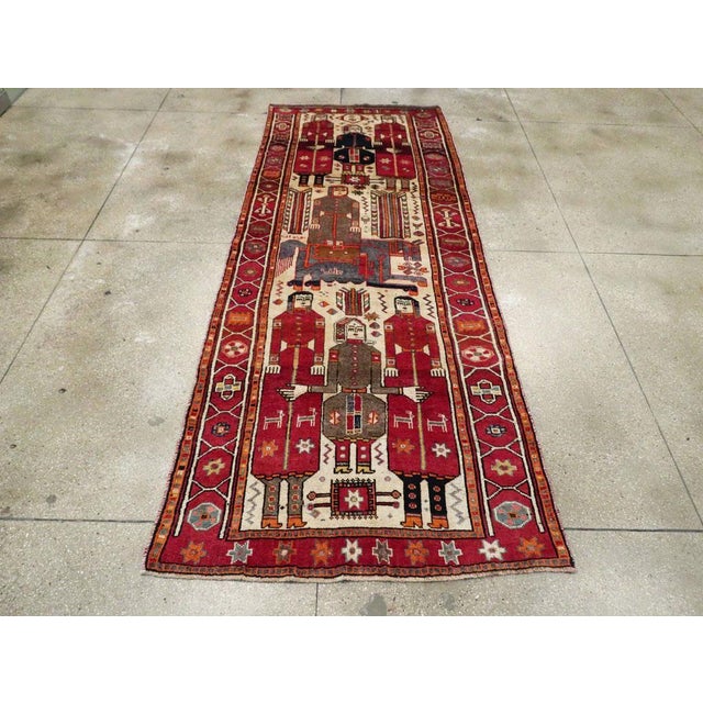 Galerie Shabab Collection Mid-20th Century Persian Pictorial Bakhtiari Tribal Gallery Rug For Sale - Image 4 of 9