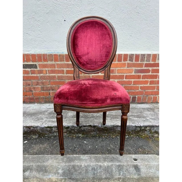 Pair of 20th Century Louis XVI Style Mahogany Upholstered Side Chairs For Sale - Image 10 of 12