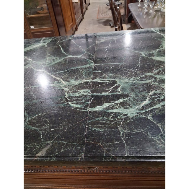 Antique French Louis XVI Revival Mahogany Marble Top Dining Room Suite For Sale - Image 14 of 18