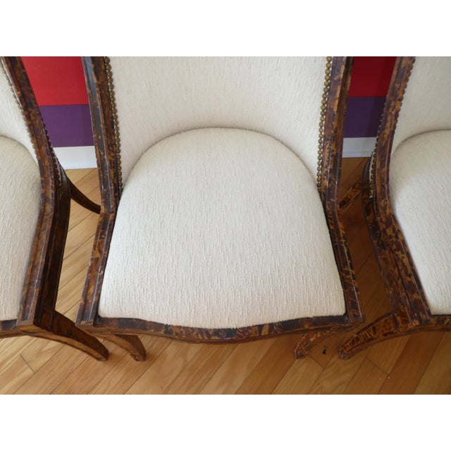 Regency Style Tortoise Shell Veneered Chairs - a Set of 4 For Sale - Image 9 of 12