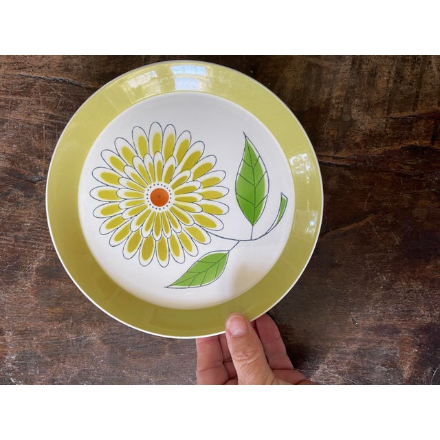 Avocado 1960s Avocado Green Mikasa Plates in Duplex - Set of 5 For Sale - Image 8 of 8
