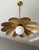 Not Yet Made - Made To Order Pure Brass Handmade Pendant Light, Brushed Brass Flower Chandelier, Milk Glass Globe Pendant Lamp, Floral Lighting Fixture For Sale - Image 5 of 9