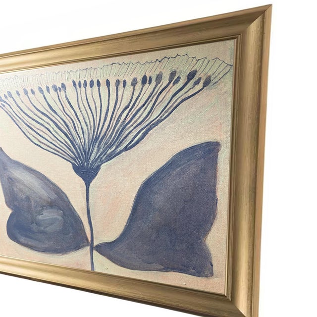 Contemporary Original Framed Acrylic Botanical Painting, Organic Boho Art Floral Wall Art by Tatiana Duperault For Sale - Image 3 of 4
